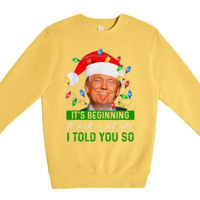 ItS Beginning To Look A Lot Like I Told You So Trump Xmas Premium Crewneck Sweatshirt