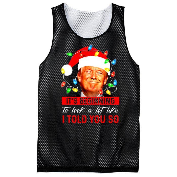 ItS Beginning To Look A Lot Like I Told You So Trump Xmas Mesh Reversible Basketball Jersey Tank