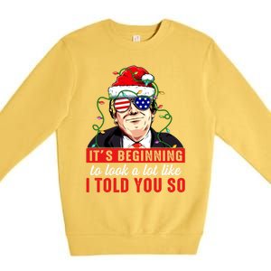 It's Beginning To Look A Lot Like I Told You So Xmas Trump Cool Gift Premium Crewneck Sweatshirt