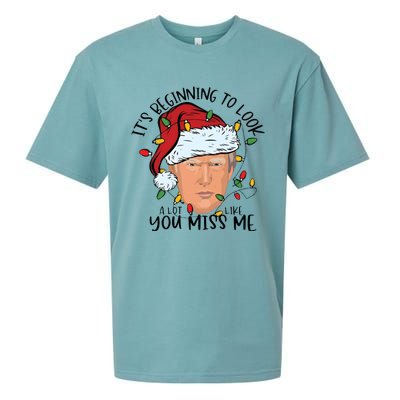 Its Beginning To Look A Lot Like You Miss Me Trump Sueded Cloud Jersey T-Shirt