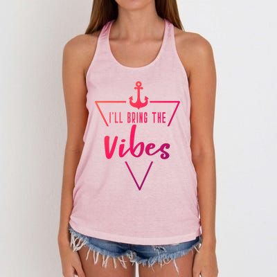 Ill Bring The Vibes Bride Bridesmaid Boat Beach Cruise Gift Women's Knotted Racerback Tank