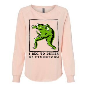 I Beg To Differ Frog Japanese Womens California Wash Sweatshirt