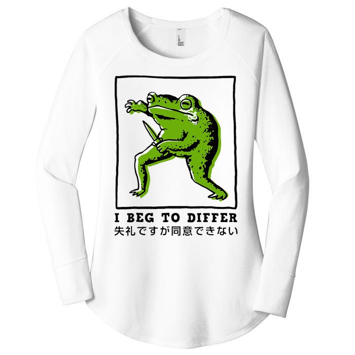 I Beg To Differ Frog Japanese Women's Perfect Tri Tunic Long Sleeve Shirt