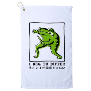 I Beg To Differ Frog Japanese Platinum Collection Golf Towel