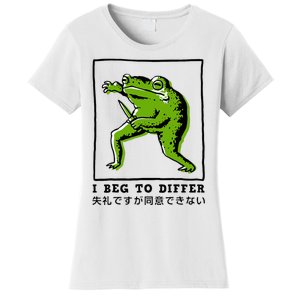 I Beg To Differ Frog Japanese Women's T-Shirt