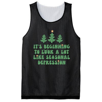 It's Beginning To Look A Lot Like Seasonal Depression Xmas Mesh Reversible Basketball Jersey Tank