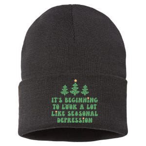 It's Beginning To Look A Lot Like Seasonal Depression Xmas Sustainable Knit Beanie