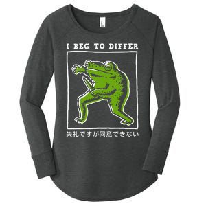 I Beg To Differ Frog Japanese Women's Perfect Tri Tunic Long Sleeve Shirt