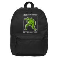 I Beg To Differ Frog Japanese 16 in Basic Backpack