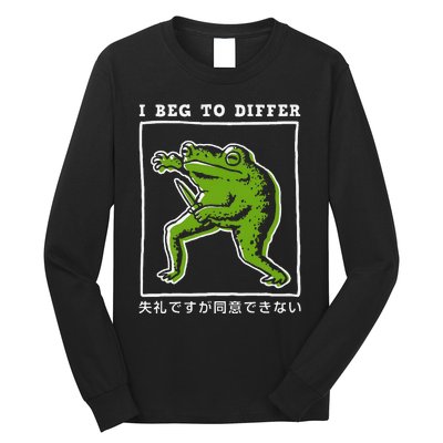 I Beg To Differ Frog Japanese Long Sleeve Shirt