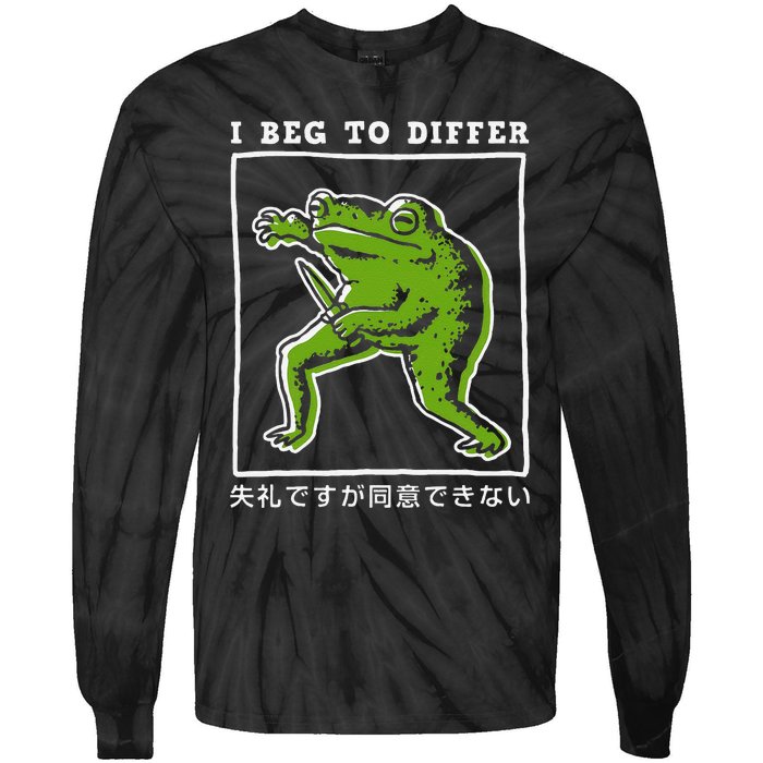 I Beg To Differ Frog Japanese Tie-Dye Long Sleeve Shirt