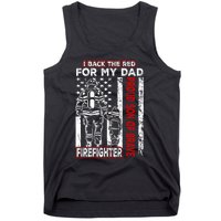 I Back The Red For My Dad Proud Son Firefighter Fathers Day Tank Top