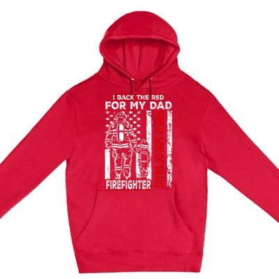 I Back The Red For My Dad Proud Son Firefighter Fathers Day Premium Pullover Hoodie