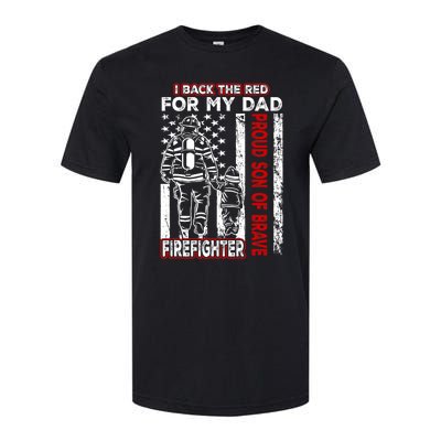 I Back The Red For My Dad Proud Son Firefighter Fathers Day Softstyle CVC T-Shirt