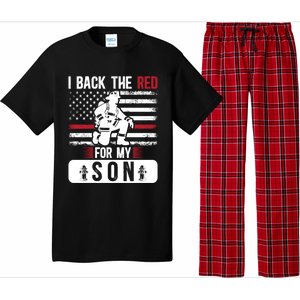 I Back The Red Fire Dad Of A Firefighter Dad Fire Father Gift Pajama Set