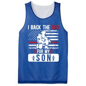 I Back The Red Fire Dad Of A Firefighter Dad Fire Father Gift Mesh Reversible Basketball Jersey Tank