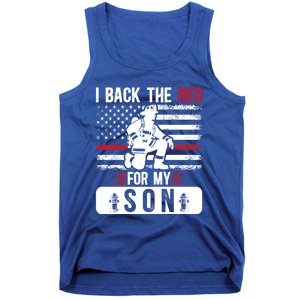 I Back The Red Fire Dad Of A Firefighter Dad Fire Father Gift Tank Top