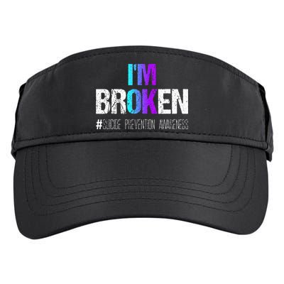 Im Broken Teal & Purple Ribbon Suicide Prevention Awareness Adult Drive Performance Visor