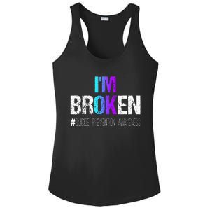 Im Broken Teal & Purple Ribbon Suicide Prevention Awareness Ladies PosiCharge Competitor Racerback Tank