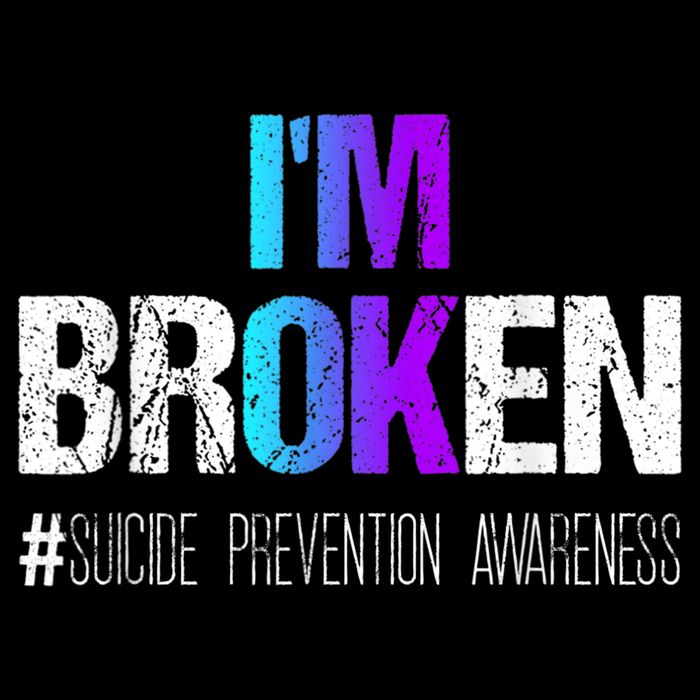I'm broken Teal & Purple Ribbon Suicide Prevention Awareness Cooling Performance Crew T-Shirt