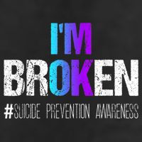 I'm broken Teal & Purple Ribbon Suicide Prevention Awareness 11oz C Handle Ceramic Mug