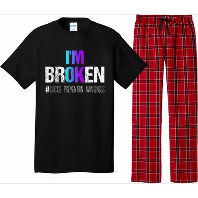 I'm broken Teal & Purple Ribbon Suicide Prevention Awareness Pajama Set