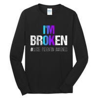 I'm broken Teal & Purple Ribbon Suicide Prevention Awareness Tall Long Sleeve T-Shirt