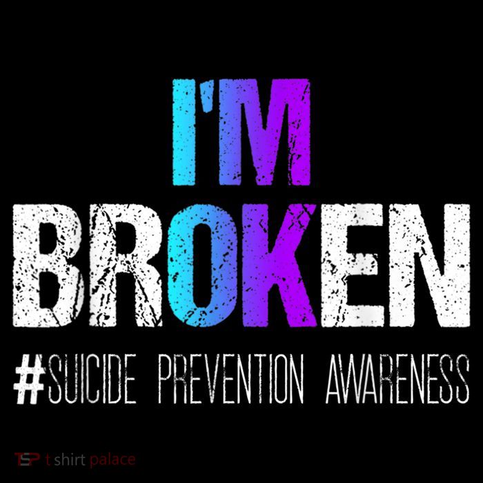 I'm broken Teal & Purple Ribbon Suicide Prevention Awareness Cooling Performance Long Sleeve Crew
