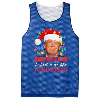 ItS Beginning To Look A Lot Like I Told You So Trump Xmas Mesh Reversible Basketball Jersey Tank