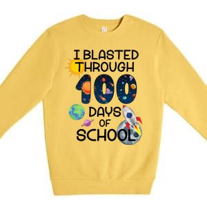 I Blasted Through 100 Days Of School Galaxy Premium Crewneck Sweatshirt