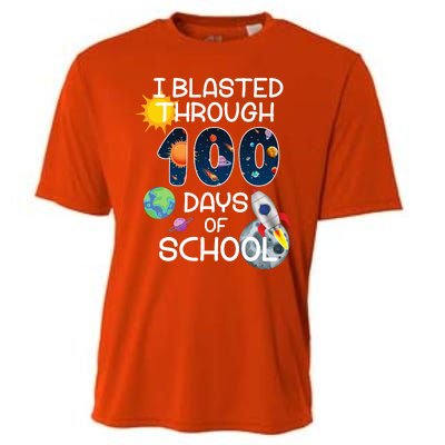 I Blasted Through 100 Days Of School Galaxy Cooling Performance Crew T-Shirt