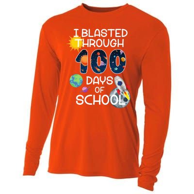 I Blasted Through 100 Days Of School Galaxy Cooling Performance Long Sleeve Crew