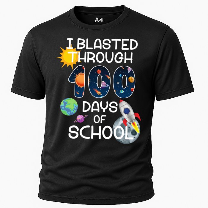 I Blasted Through 100 Days Of School Galaxy Cooling Performance Crew T-Shirt