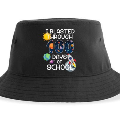 I Blasted Through 100 Days Of School Galaxy Sustainable Bucket Hat