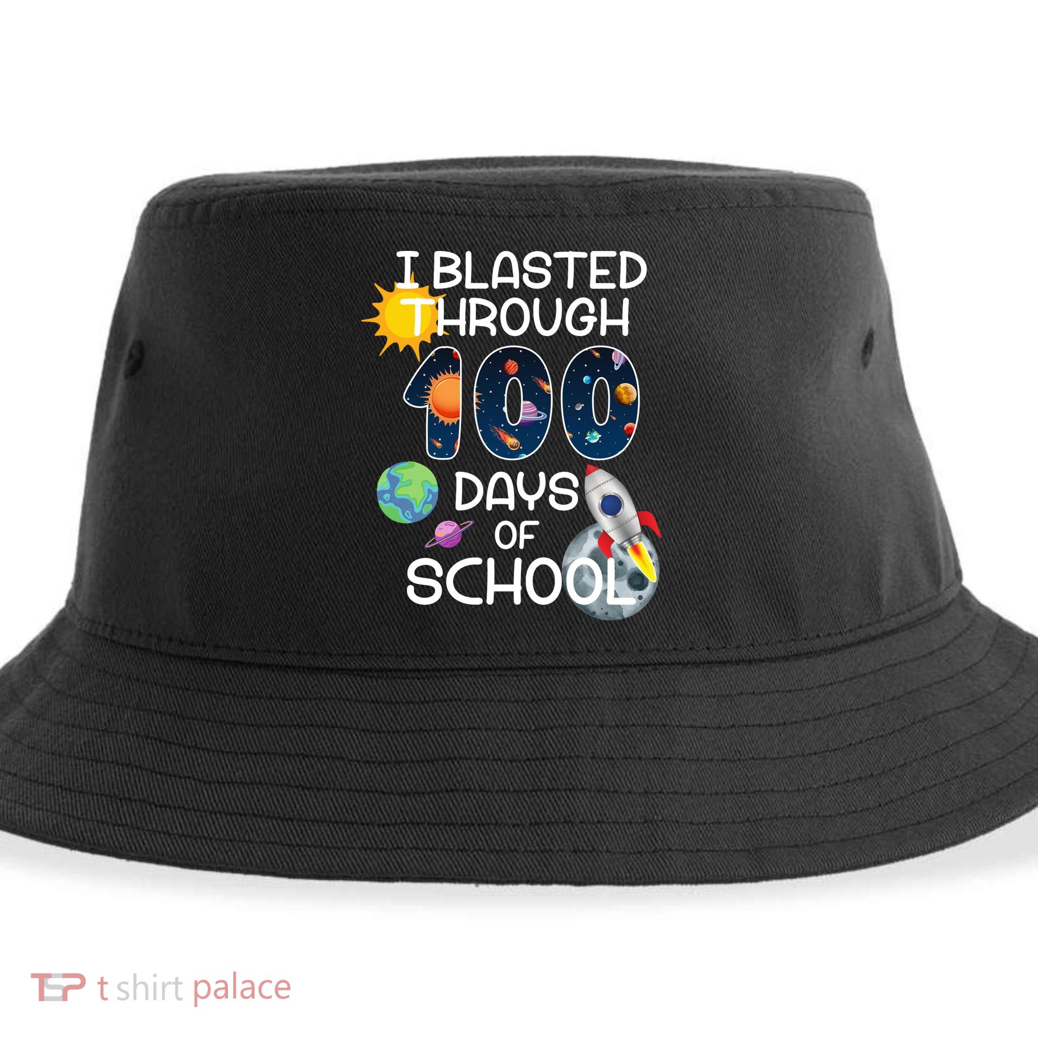 I Blasted Through 100 Days Of School Galaxy Sustainable Bucket Hat