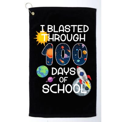 I Blasted Through 100 Days Of School Galaxy Golf Towel