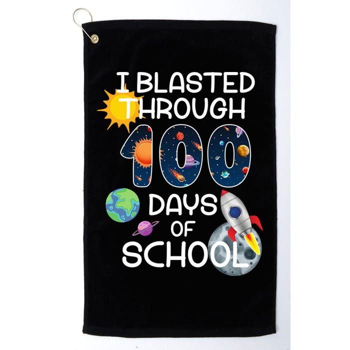 I Blasted Through 100 Days Of School Galaxy Golf Towel