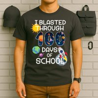 I Blasted Through 100 Days Of School Galaxy T-Shirt