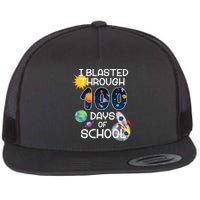 I Blasted Through 100 Days Of School Galaxy Flat Bill Trucker Hat