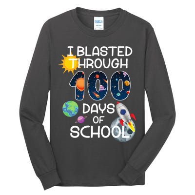 I Blasted Through 100 Days Of School Galaxy Tall Long Sleeve T-Shirt
