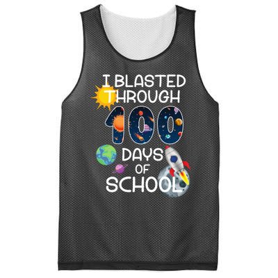 I Blasted Through 100 Days Of School Galaxy Mesh Reversible Basketball Jersey Tank