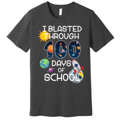 I Blasted Through 100 Days Of School Galaxy Premium T-Shirt