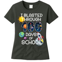 I Blasted Through 100 Days Of School Galaxy Womens T-Shirt