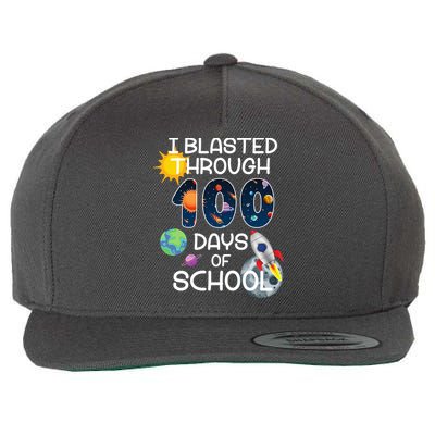I Blasted Through 100 Days Of School Galaxy Wool Snapback Cap