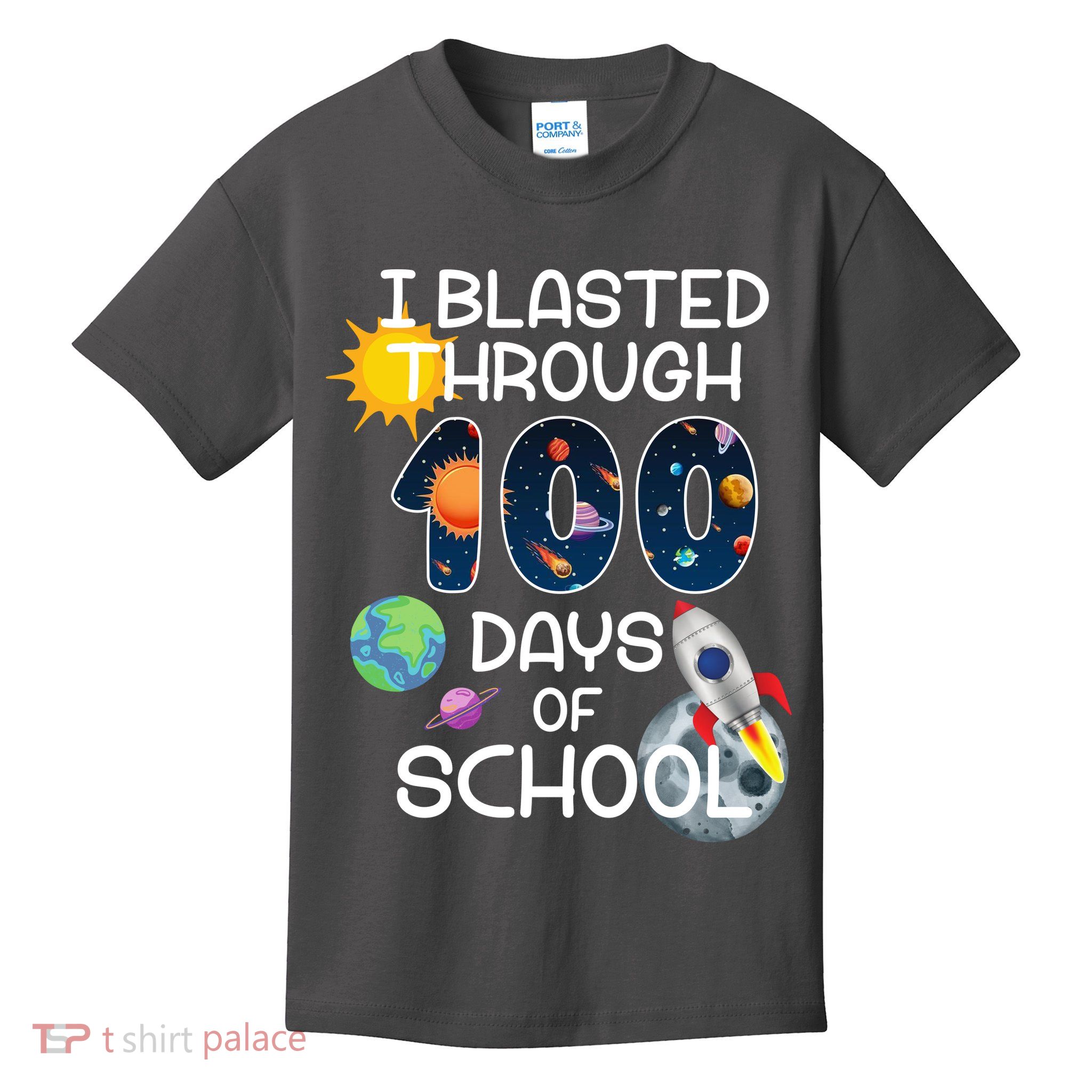 I Blasted Through 100 Days Of School Galaxy Kids T-Shirt