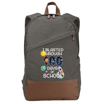 I Blasted Through 100 Days Of School Galaxy Cotton Canvas Backpack