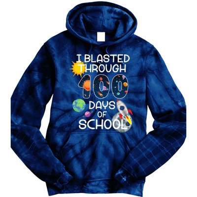 I Blasted Through 100 Days Of School Galaxy Tie Dye Hoodie