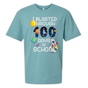 I Blasted Through 100 Days Of School Galaxy Sueded Cloud Jersey T-Shirt