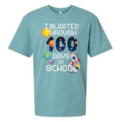 I Blasted Through 100 Days Of School Galaxy Sueded Cloud Jersey T-Shirt