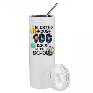 I Blasted Through 100 Days Of School Galaxy Stainless Steel Tumbler